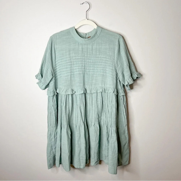 Free People Quiet Solitude Mini Dress in Mist Blue - Picture 3 of 8